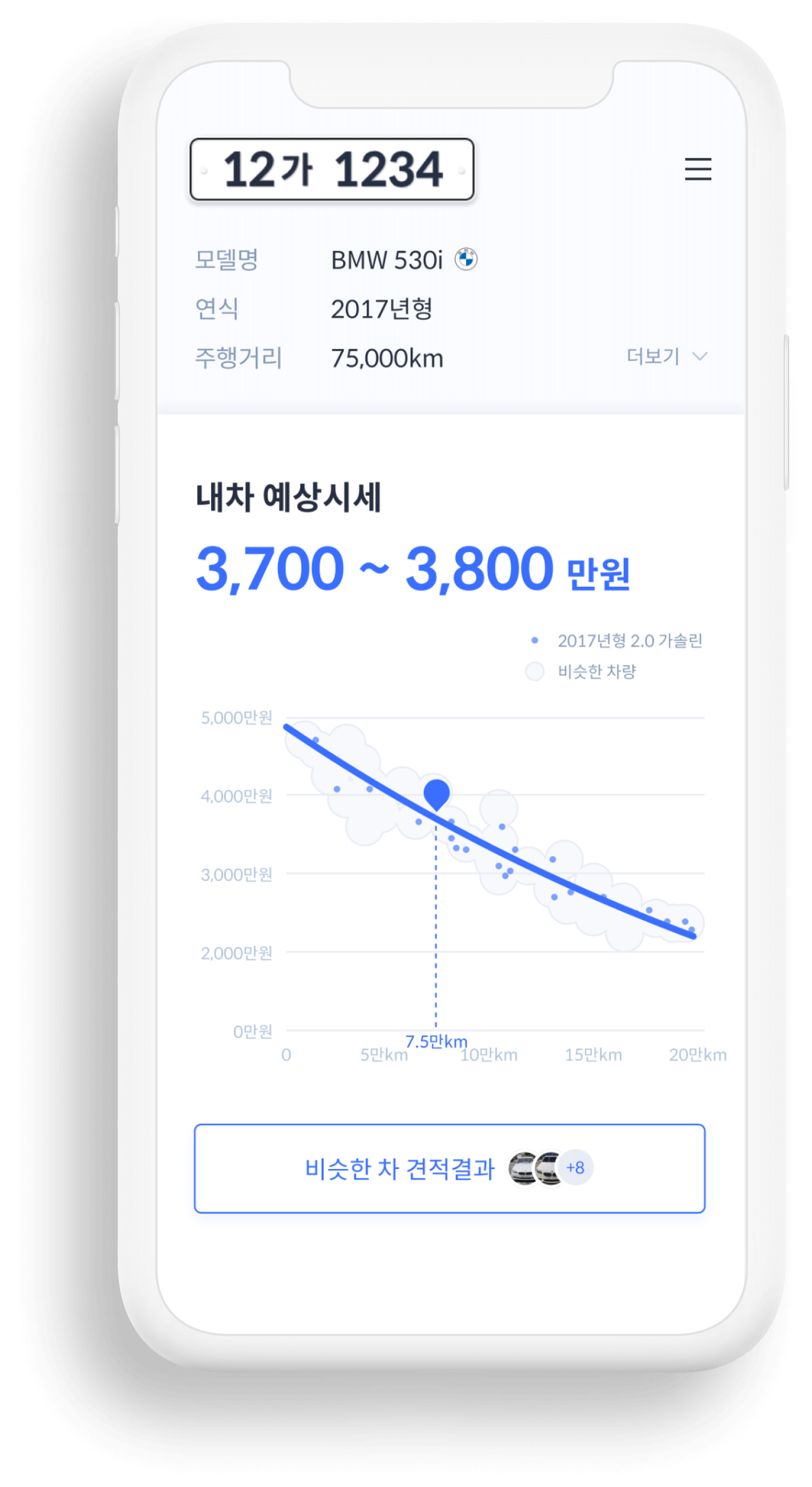 헤이딜러 시세조회 화면