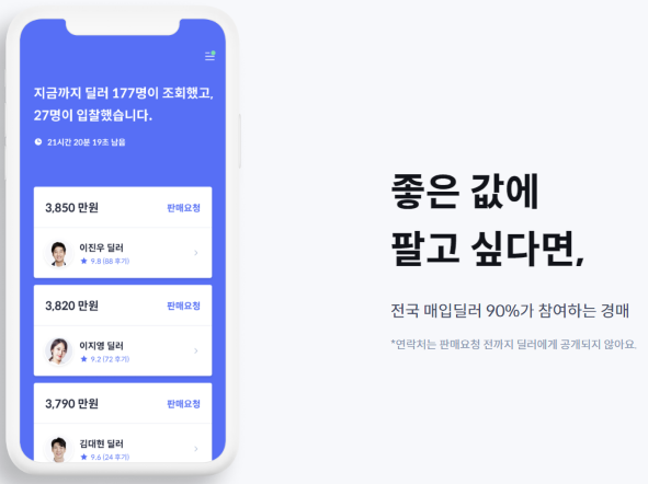 헤이딜러, 중고차 딜러, 중고차 경매, 중고차 판매, 중고차 가격