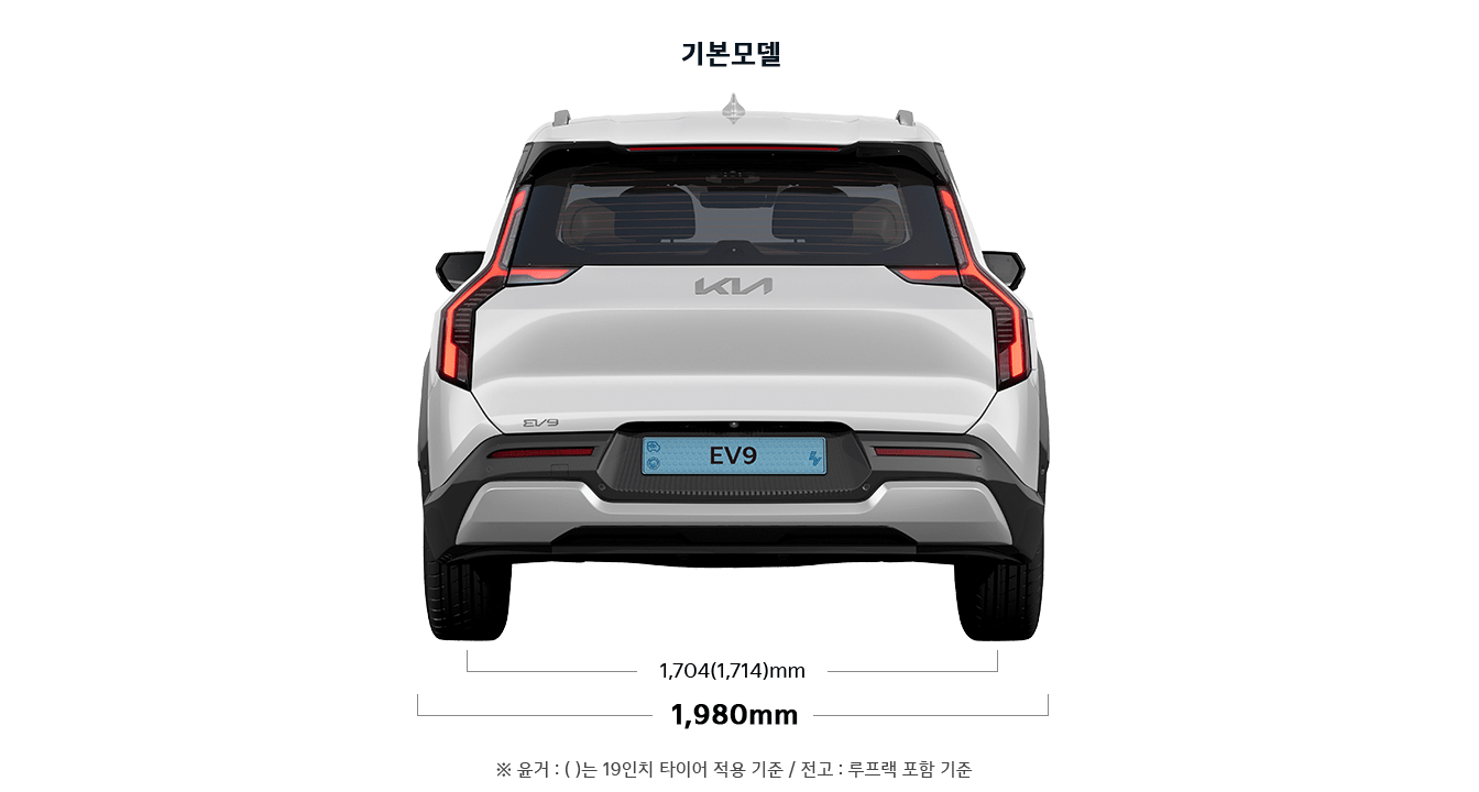 아이오닉9 EV9 비교, EV9 크기 윤거 후