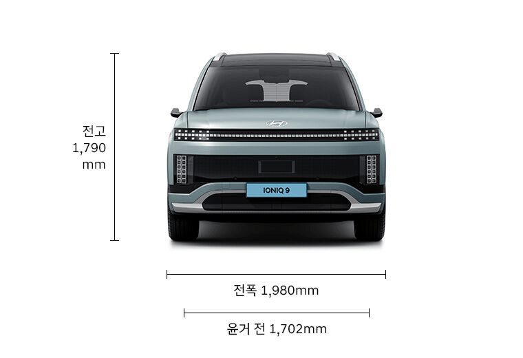 아이오닉9 EV9 비교, 아이오닉9 크기 전폭