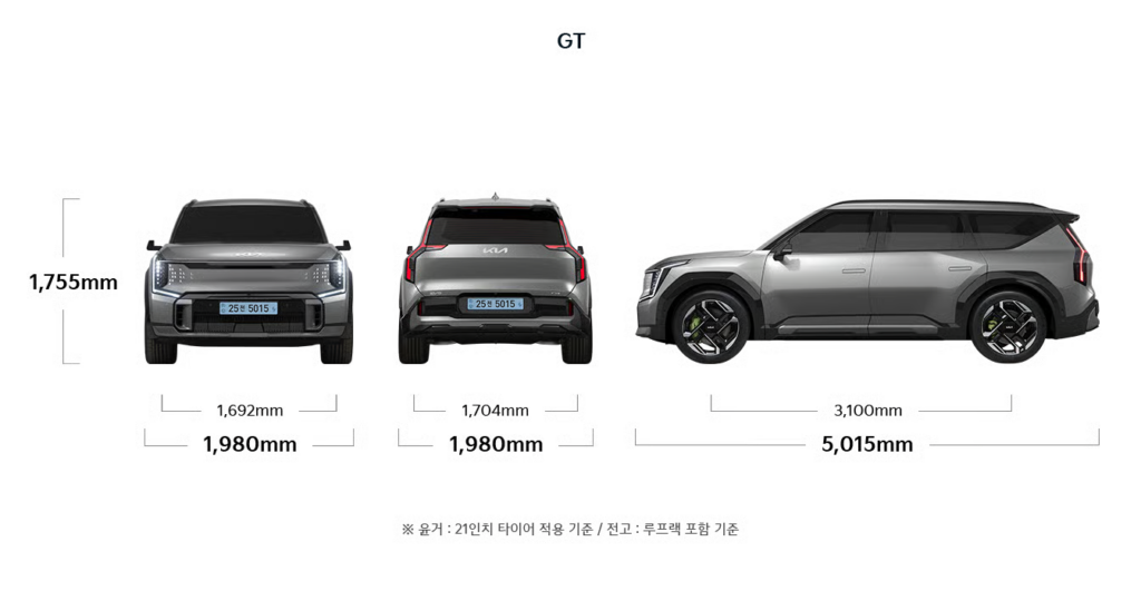 기아 EV6 GT, 기아 EV9 GT, EV6 내부, EV9 내부, 전기차 비교